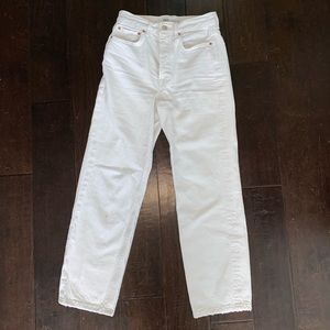 Zara White Jeans- The Bliss Straight Jean